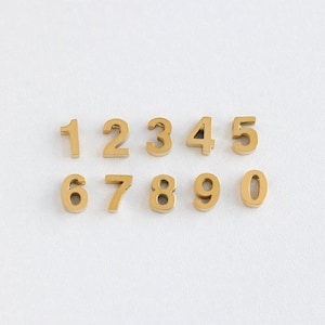 Gold Plated Number Bead, Number Bead, Gold Number Beads, Number Charms, Birthday Charms, Gold Plated Bead, Number Bead for Jewelry Making