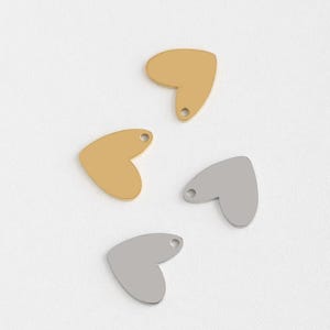 Gold Plated Heart Charm, Blank Heart Charm, Heart Pendant, Dainty Heart Love Valentine Gift Necklace Supply, Diy Jewelry Supplies