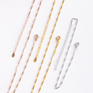 S925 Straight Bar Link Chain Necklace, DIY Bar Chain Wholesale, Bar Cable Chain. Dainty Satellite Chain Bracelet, Dainty Bar Chain