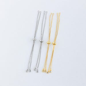 Catena regolabile placcata oro 18 carati, bracciale regolabile semilavorato, delicata catena a maglie per la creazione di braccialetti, braccialetti semilavorati