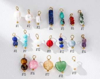Natürlicher Edelstein Charm, Süßwasser Perlen Charm, Achat Jade Amethyst Charm, Charm für Schmuck, Süßwasserperle, Achat, Jade, Amethyst