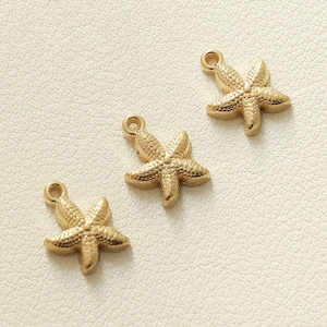 Gold Plated Starfish Charms, Sea Star Pendant, Starfish Pendant, Sea Animals Charm, Stainless Steel Starfish Charm, Charm for Diy Jewlery