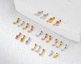 Sterling Silver Music Note Charm: Jewelry Making Connector