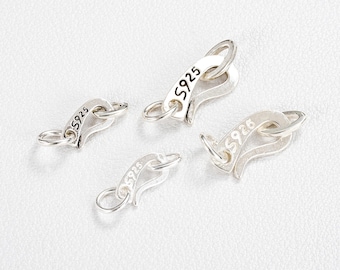 Zapięcie typu haczyk ze srebra próby 925: Biżuteria ze srebra próby 925 (dostępne rozmiary: 14 x 7 x 1,1 mm, 10 x 5 x 0,9 mm)
