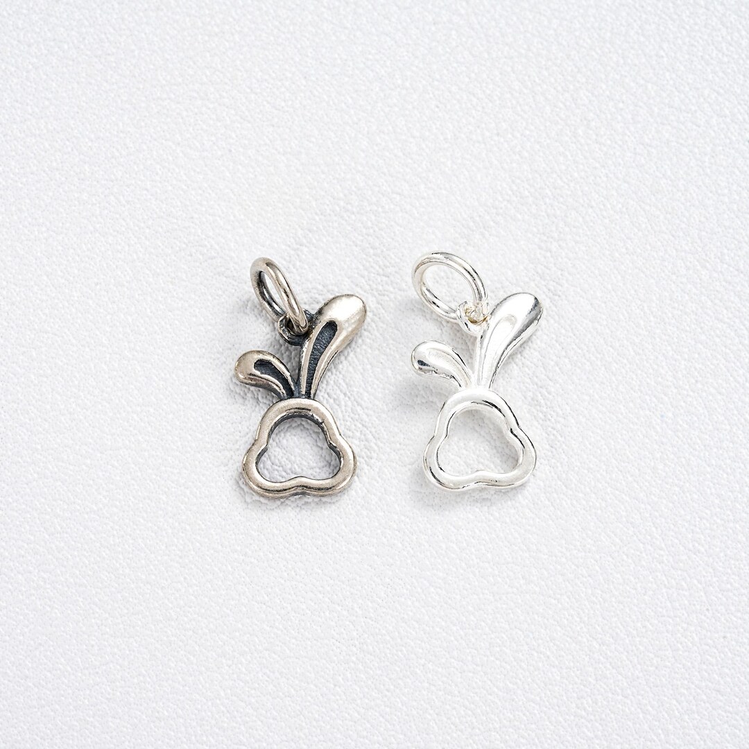 925 Sterling Silver Rabbit Charm, Bunny Pendant, DIY Jewelry Making - Etsy