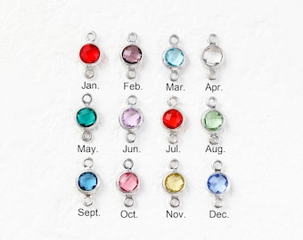 Birthstone Connector, Birth Month Stone Connector, DIY Jewelry for Her