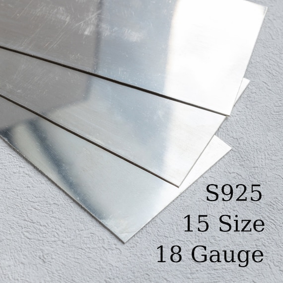 18 Gauge Sterling Silver Rectangle Sheet, S925 Flat Wires, Ring Blank, Bracelet Blank, Cuff Blank, Jewelry Making Supplies, Thickness 1mm