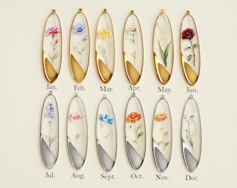 Real Birth Flower Charms, Flower Charm, Birth Month Flower Charm, DIY Birthday Gift