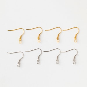 5/10 Pair Earring Hook, Fish Hook Earring Wires, Stainless Steel Earring Hook, Gold Plated Earring Hook, Hooks with Ball, Hook Earrings
