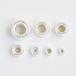 10PCS S925 Bead, Sterling Silver Spacer Beads, Round Spacer Beads, Flat Spacer Bead, 3mm-10mm Bead, Bulk S925 Bead for Jewelry Making