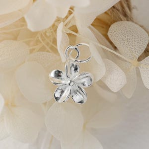 925 Sterling Silver Flower Charm, Dainty Flower Pendant, Silver Flower Charm, Tiny Flower Charm, Flower Charm for Jewelry Making Supplies