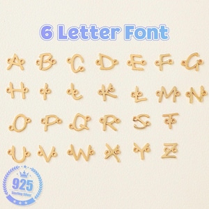 Dije conector de letras de plata de ley 925, dije conector de letras de la A a la Z, dije del alfabeto S925, dije conector de pulsera, suministros de joyería