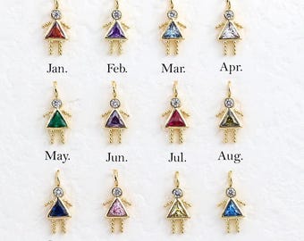 Dije de piedra de nacimiento para muñeca pequeña, minidije de piedra de nacimiento para niño y niña, regalo de cumpleaños DIY, amuleto para joyería
