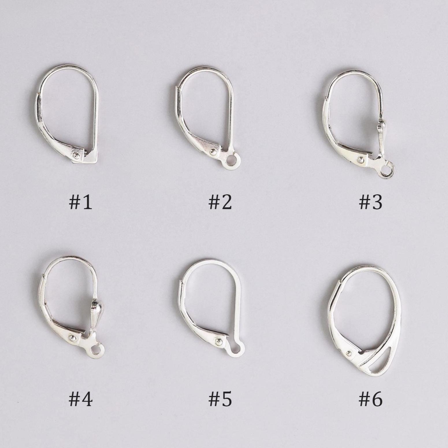 thumbnail image 2 of Sterling Silver Leverback Earring Hooks – 18mm – Jewelry Findings (Unplated) 2 of 5