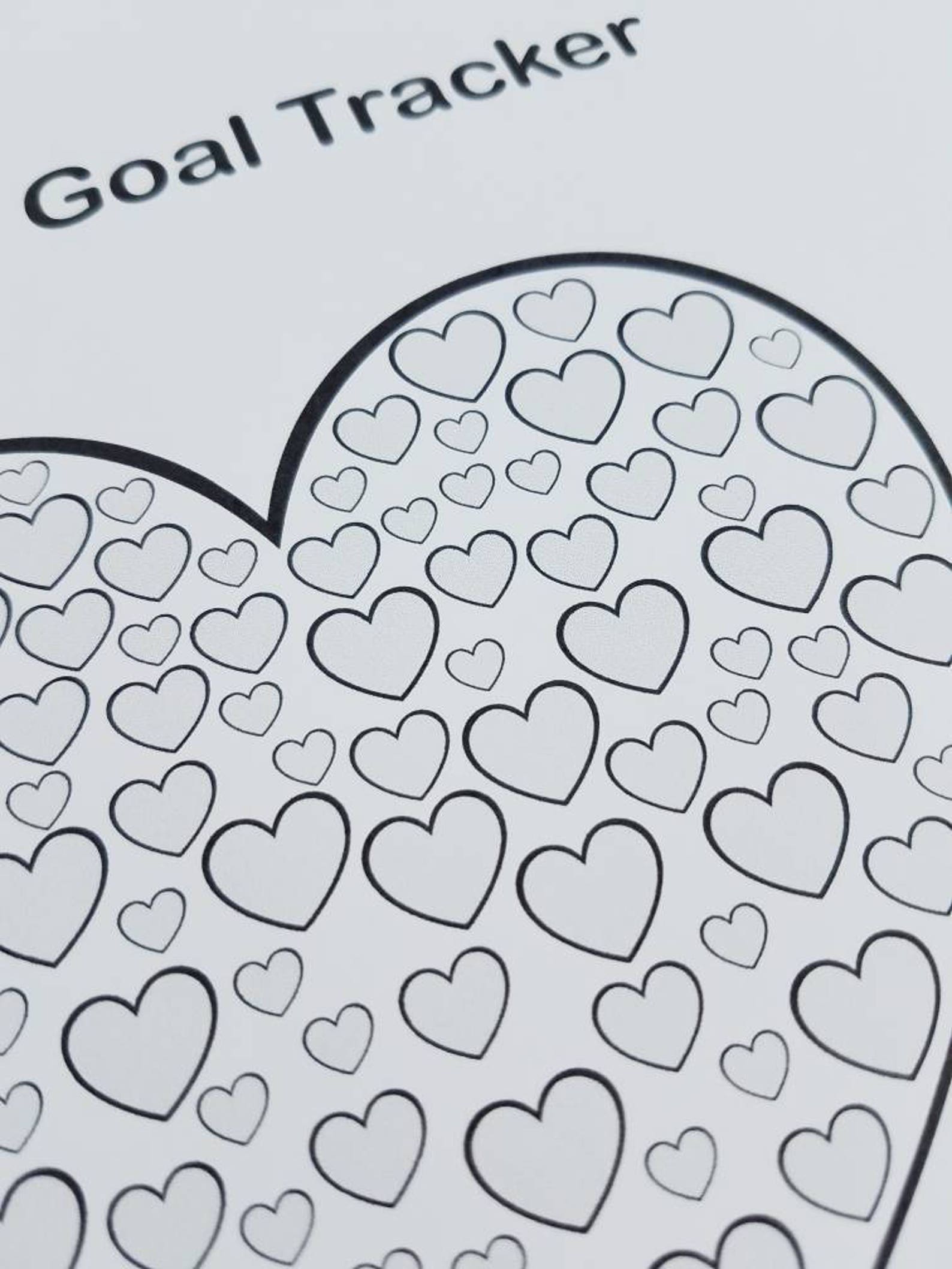 100 Day Goal Tracker Hearts DIGITAL DOWNLOAD. Habit Tracker PDF ...