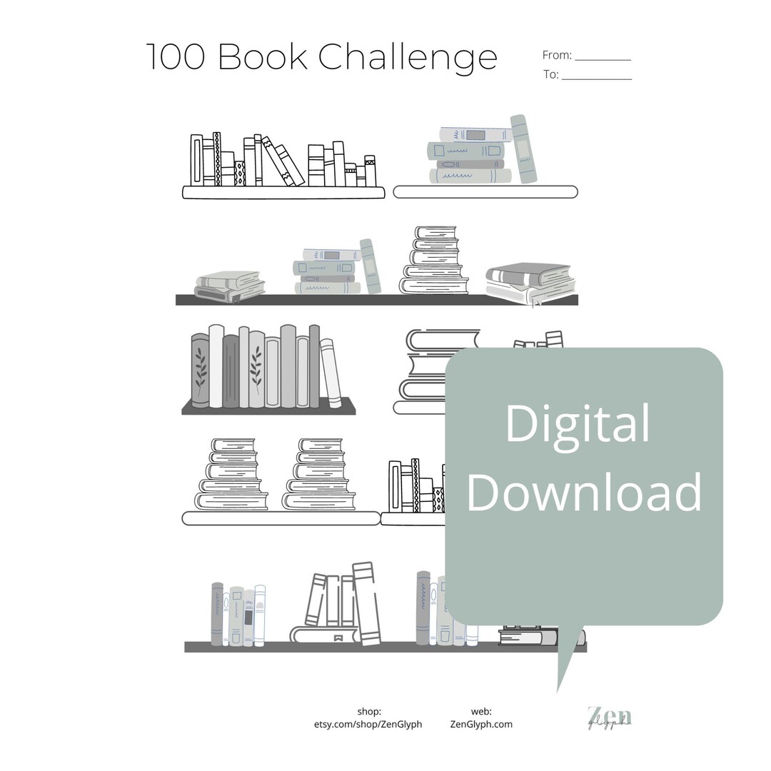 Reading Tracker PDF DIGITAL DOWNLOAD. 100 Book Tracker Coloring Page ...