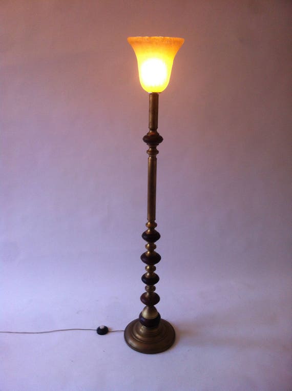 1940s Art Deco Frosted Glass Torchiere Standing Floor Lamp