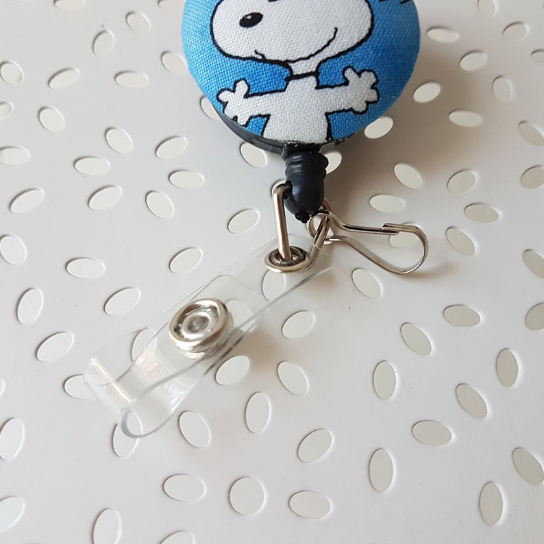keychain stamped with Snoopy card holder Retractable identifier Peanuts hug retractable ID holder Lanyard Badge reel