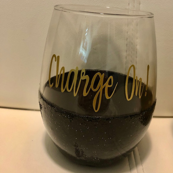 UCF Knights inspired glitter (stemless) wine glasses (other schools available)