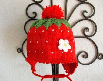 Baby strawberry hat,Strawberry