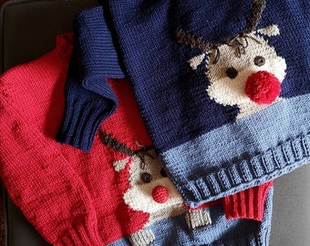 Children's sweater, or cardigan, reindeer