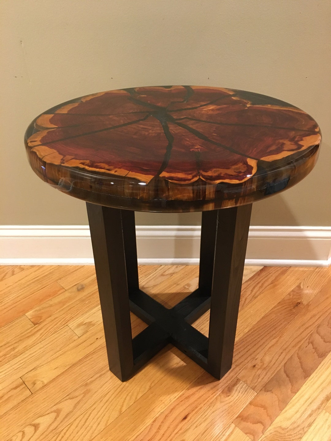 20 Round Red Cedar End Table Wood Slab Epoxy Side Table Amazing Wood