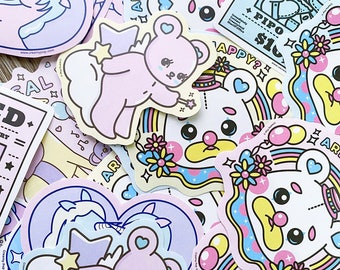 Sticker Pack (5) Kawaii pastel illustration cute animals prints