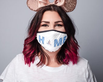 Face Masks | Cinderella Castle Face Mask | Hand Drawn Fabric Face Mask | Disney Inspired Face Mask | Washable Face Mask