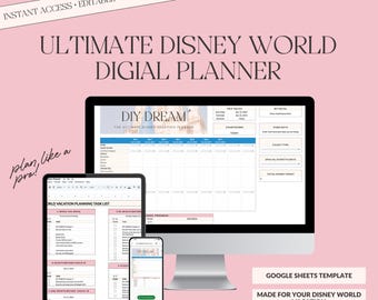 Disney World Digital Planner | Disney World Vacation Planner | DisneyWorld Planning | WDW Trip Guide Agenda Itinerary