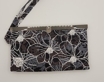 Black Flowers - Diva Wallet and Checkbook Cover