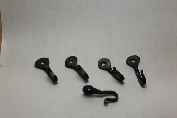 10 Small Decorative Black Metal Wall Hooks 1 1 2 Twisted Hook Set Hand Forged For Keys Jewelery Necklaces Organizers