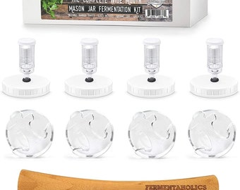 Fermentaholics Wide Mouth Mason Jar Fermentation Kit - 4 Pack