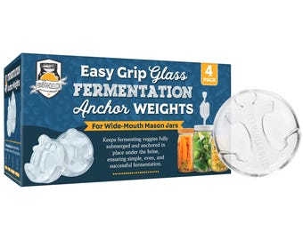 Pesas de fermentación de vidrio con asas de fácil agarre - Paquete de 4