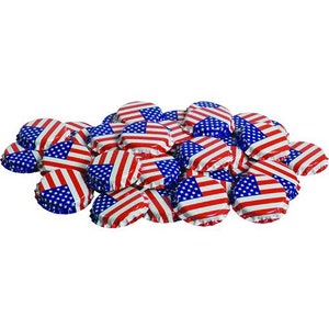 Crown Beer Bottle Caps – 26mm American Flag, Oxygen Absorbing – 50 Count