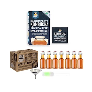 The Complete Kombucha Brewing Starter Kit with Culture | Fermentaholics USDA Certified Organic Making Kit (The Pro Kombucha Brewing Kit) image 1