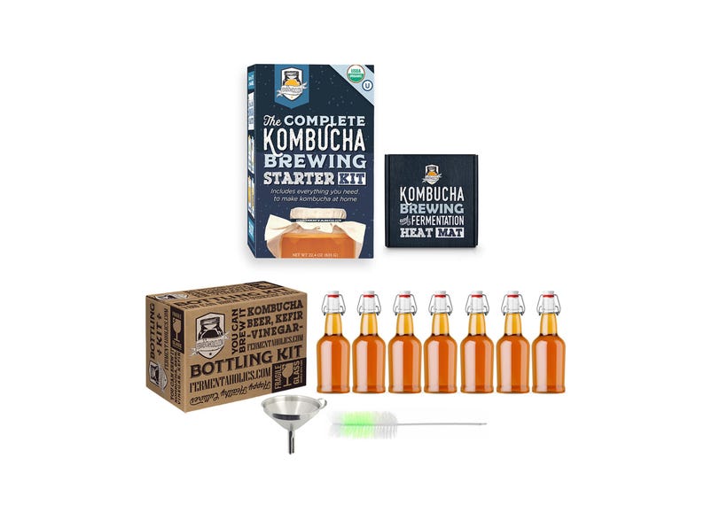 The Complete Kombucha Brewing Starter Kit with Culture | Fermentaholics USDA Certified Organic Making Kit (The Pro Kombucha Brewing Kit) image 1