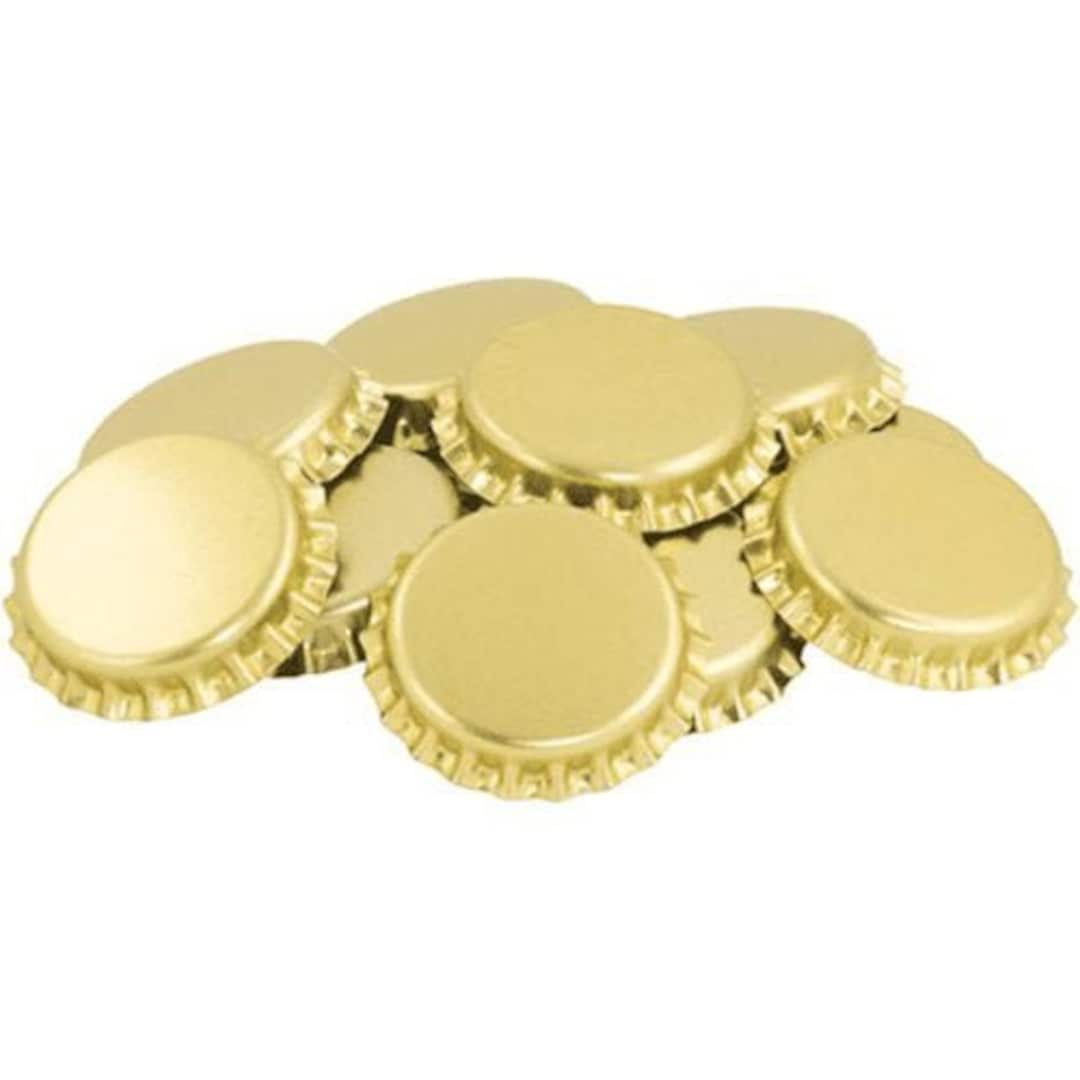 Gold Bottle Caps Oxygen Absorbing Standard Size 26 Mm Pryoff Crown