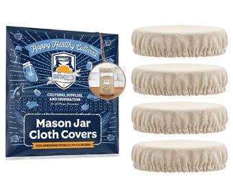 Fermentaholics Breathable Mason Jar Unbleached Muslin Cloth Covers for Fermentation - 4 Pack