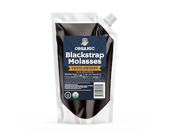 Fermentaholics Organic Unsulphured Blackstrap Molasses | 20 Oz Pouch | OU Kosher & Unsulfured | Spouted Pouch for Easy Measuring and Pouring