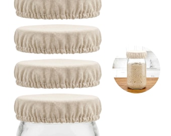 Fermentaholics Breathable Mason Jar Unbleached Muslin Cloth Covers for Fermentation - 4 Pack