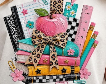 Retro School Sublimation Png, Teacher Coquette Png, Cute Teacher Designs,  Back To School Printables