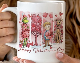 Grinch Valentines Mug Sublimation Design, Cartoon Movie Png, Instant Download