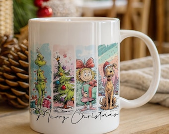 Grinch Christmas Mug Sublimation Design, Cartoon Movie Png, Instant Download
