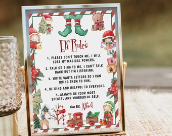 Editable Elf Rules, To Follow Elf Arrival Rules, Elf No Touching, Elf Sign, Christmas Elf Return, Reminder Rules Sign, DIY, Instant Download