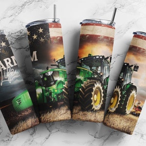 Farm Tractor 20oz Skinny Tumbler, Sublimation Designs for Straight Png , Farm Life , Ranch, Farmer Tractor, Rustic Ranch Style # STD