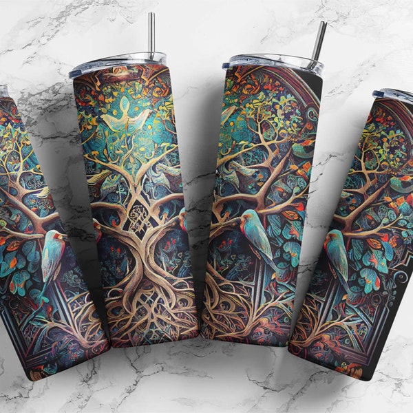 Tree Of Life  20oz Skinny Tumbler Sublimation Design,Tree Of Life Sublimating Png (plus 9 FREE Designs Included!)#STD