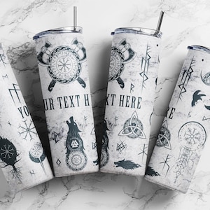 Viking Tumbler Design: Nordic Symbols Sublimation (Digital Download)