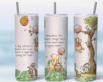 Winnie The Pooh Tumbler Sublimation Design: 20 oz Skinny Tumbler (Digital PNG)