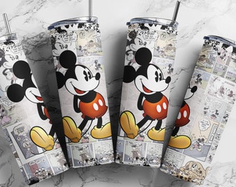 Cartoon-Maus 20 oz Skinny Becher, Mickey Mouse Sublimation Design-Vorlage, Mickey-Comic-Buch (plus 9 KOSTENLOSE Designs enthalten!) #STD