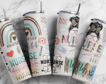 Nurse Life Leopard 20 oz Tumbler Design (Digital Download)